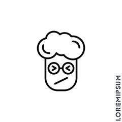 Angry and Holding Temper Emoticon boy, man Icon Vector Illustration. Outline Style. Confounded Emoji (Emoticon) Icon / Vector - In Line / Stroke Design
