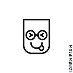 Playful smile icon. Simple thin line, outline vector of emoji icons for ui and ux, website or mobile application. isolated smiley with tongue out icon