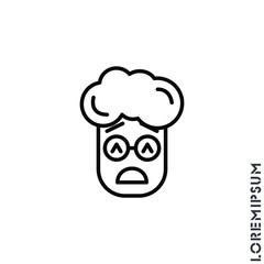 Sad Give Up Tired Emoticon boy, man Icon Vector Illustration. Outline Style. Very Sad Cry Stressful Emoticon Icon Vector Illustration. Outline Style.