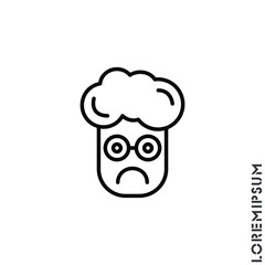 Sad boy, man icon vector, emoticon symbol. Modern symbol for web and mobile apps. Very Sad Emoticon Icon Vector Illustration. Outline Style.