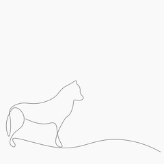 Husky dog line drawing. Vector illustration