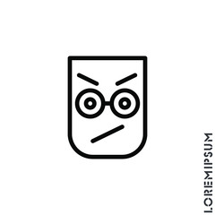 Angry icon vector. Furious Face Emoticon Icon Vector Illustration. Outline Style. 