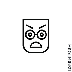 fury expression icon with outline style. Suitable for website design, logo, app and ui. Angry icon vector
