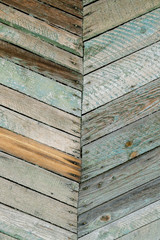 Old wooden wall with geometric pattern