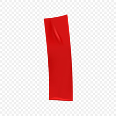 Naklejka premium Red duct repair tape isolated on transparent background. Realistic red adhesive tape piece for fixing. Scotch paper glued. Realistic 3d vector illustration