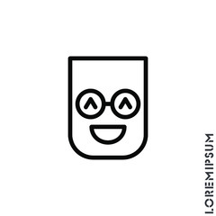Laughing, emotion icon. Fun, face vector. Humor, smile, smiley, positive symbol. Linear style sign for mobile concept and web design. Smile symbol logo illustration. vector graphics - Vector.