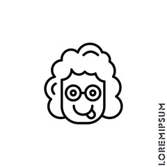 Playful smile girl, woman icon. Simple thin line, outline vector of emoji icons for ui and ux, website or mobile application. isolated smiley with tongue out icon