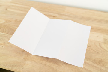 A4 tri-fold brochure blank white template for mock up and presentation design.