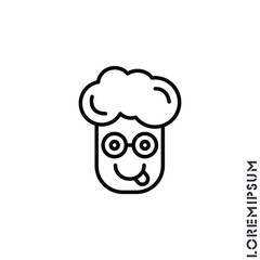 Playful smile boy, man icon. Simple thin line, outline vector of emoji icons for ui and ux, website or mobile application. isolated smiley with tongue out icon