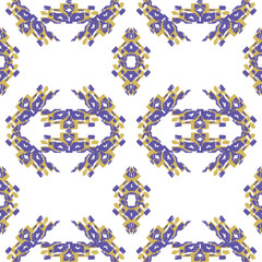 Seamless abstract pattern. Geometric embroidery. Folk ornament. Tribal vector texture.