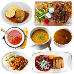 Collection of Czech cuisine dishes