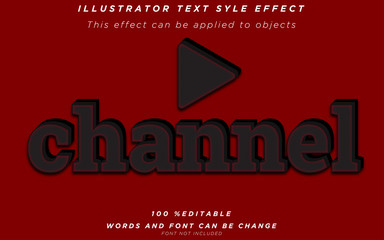 channnel text effect premium vector