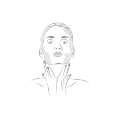 Woman face line silhouette. Elegant woman contour face