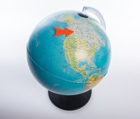 Corona virus on a world globe