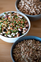 mixed legumes in bowl