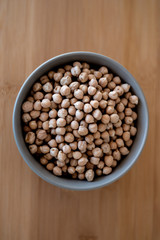 chick peas in gray bowl