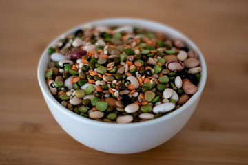 mixed legumes in bowl 