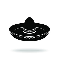 Sombrero hat graphic icon. Sombrero hat sign isolated on white background. Vector illustration