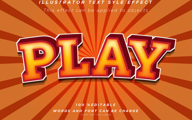 play text effect premium vector