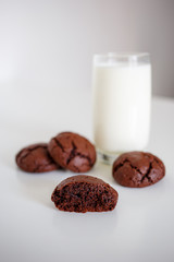 chocolate chip cookies and milk