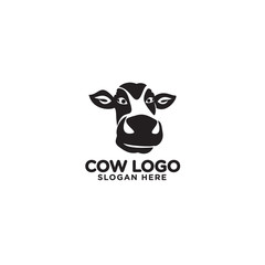 head cow logo vector design simple