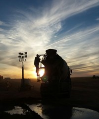 construction works in Evening