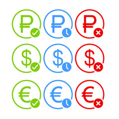 Online Money Transaction, Financial Internet Banking Payment Operation. Vector Illustration.