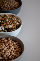 mixed legumes in bowl 