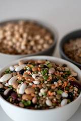 mixed legumes in bowl 