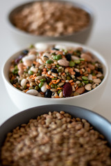 mixed legumes in bowl 