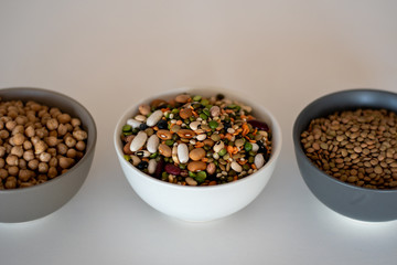 mixed legumes in bowl 