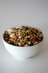 mixed legumes in bowl 