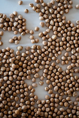 chick peas on white surface