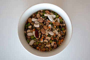mixed legumes in bowl 