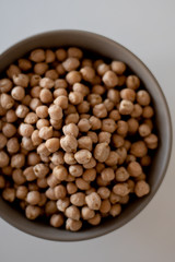 chick peas in gray bowl