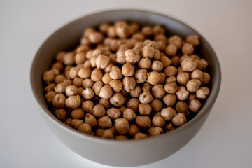 chick peas in gray bowl