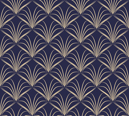 Art deco lattice. Abstract geometric background gatsby with gold lines. Thin fan tiles seamless pattern. Elegant fishnet. Exquisite subtle wallpaper. Graphic backdrop nouveau. Modern stylish texture