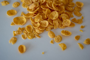 corn flakes on white surface
