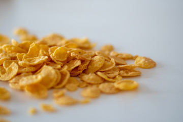 corn flakes on white surface