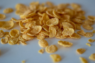 corn flakes on white surface