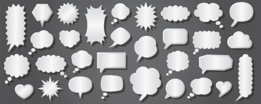 立体感のある吹き出しセット Stock Vector Adobe Stock