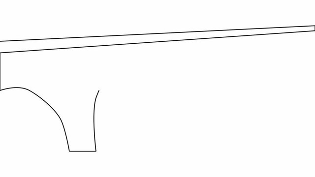 Self-drawing a simple animation of one continuous drawing of one line of a viaduct bridge.