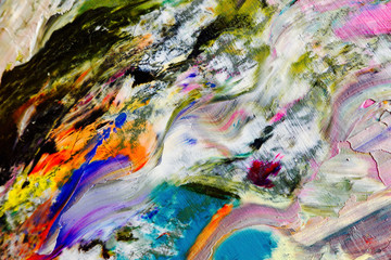 Colorful abstract background wallpaper. Modern motif visual art.  Mixtures of oil paint. Trendy...