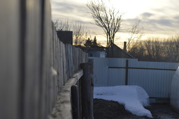 fence in winter