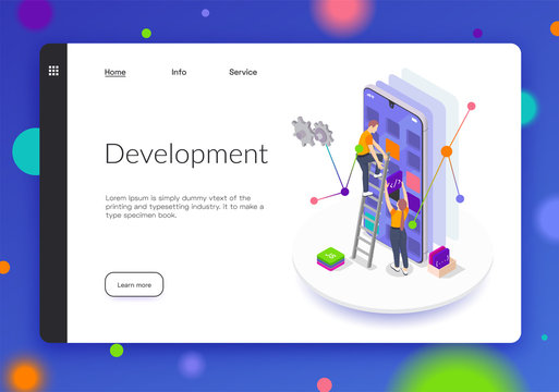Programming Coding Development Isometric Banner