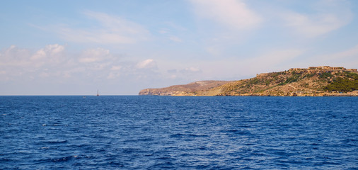 Fototapeta na wymiar view of the South coast of the Gozo island, Malta