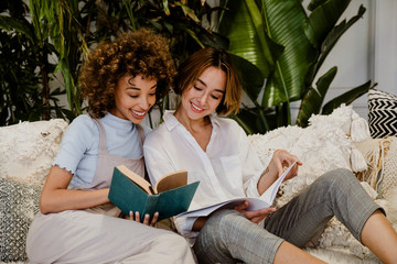 Sweet couple reading together