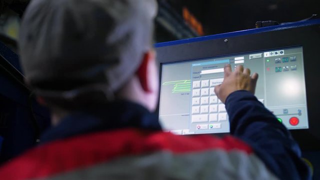 CNC operator working place lcd screen