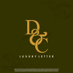 DC logo initial vector mark Gold color.