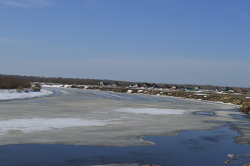 frozen river in winter